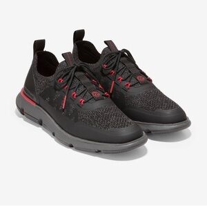 Cole Haan Black and Red Knit Sneakers